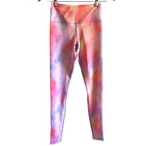 Zyia Active Pink Sorbet Sunset Tie Dye Leggings Size 2